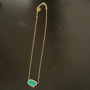Elegant Gold Necklace with Turquoise Pendant